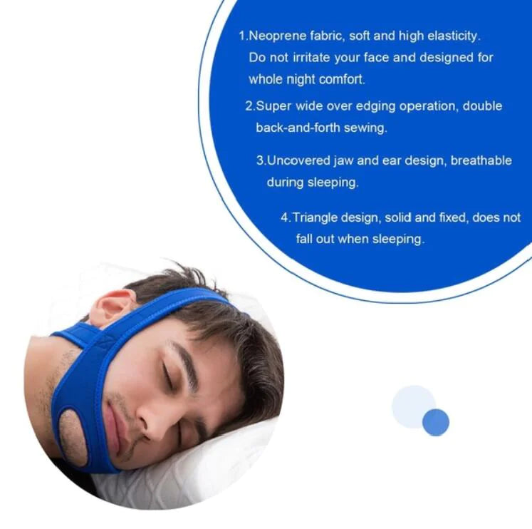 Snore Stop Anti Snoring Chin Strap Sleep Apnea Belt Snoreless Sleep Jaw Solution