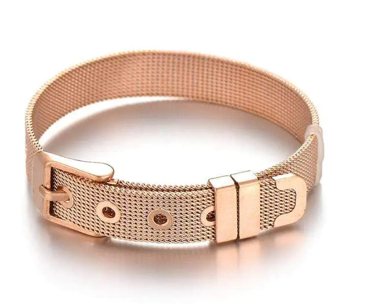 Stainless Steel Slider Bracelet -Rose Gold