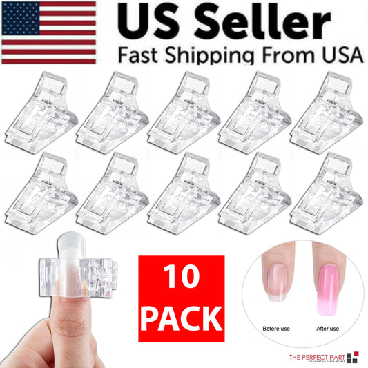 10 PCS Nail Tips Clip Quick Building Poly Builder Gel DIY Extension Clamp Clips