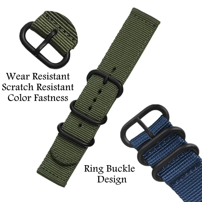 18mm 20mm 22mm Durable Military Woven Nylon Wrist Watch Band Quick Release Strap