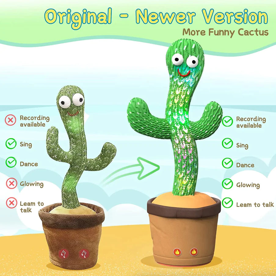 Dancing Cactus Plush Toy Doll Electronic Recording Shake With Song Funny Gift US