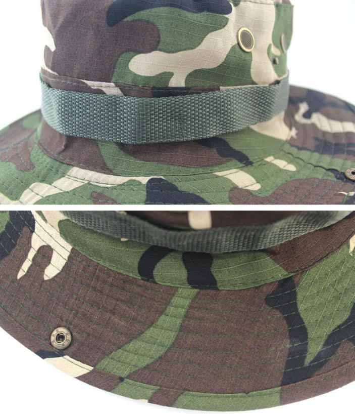 Boonie Bucket Hats Outdoor Fishing Hunting Wide Brim Mesh Camo Safari Sun Cap