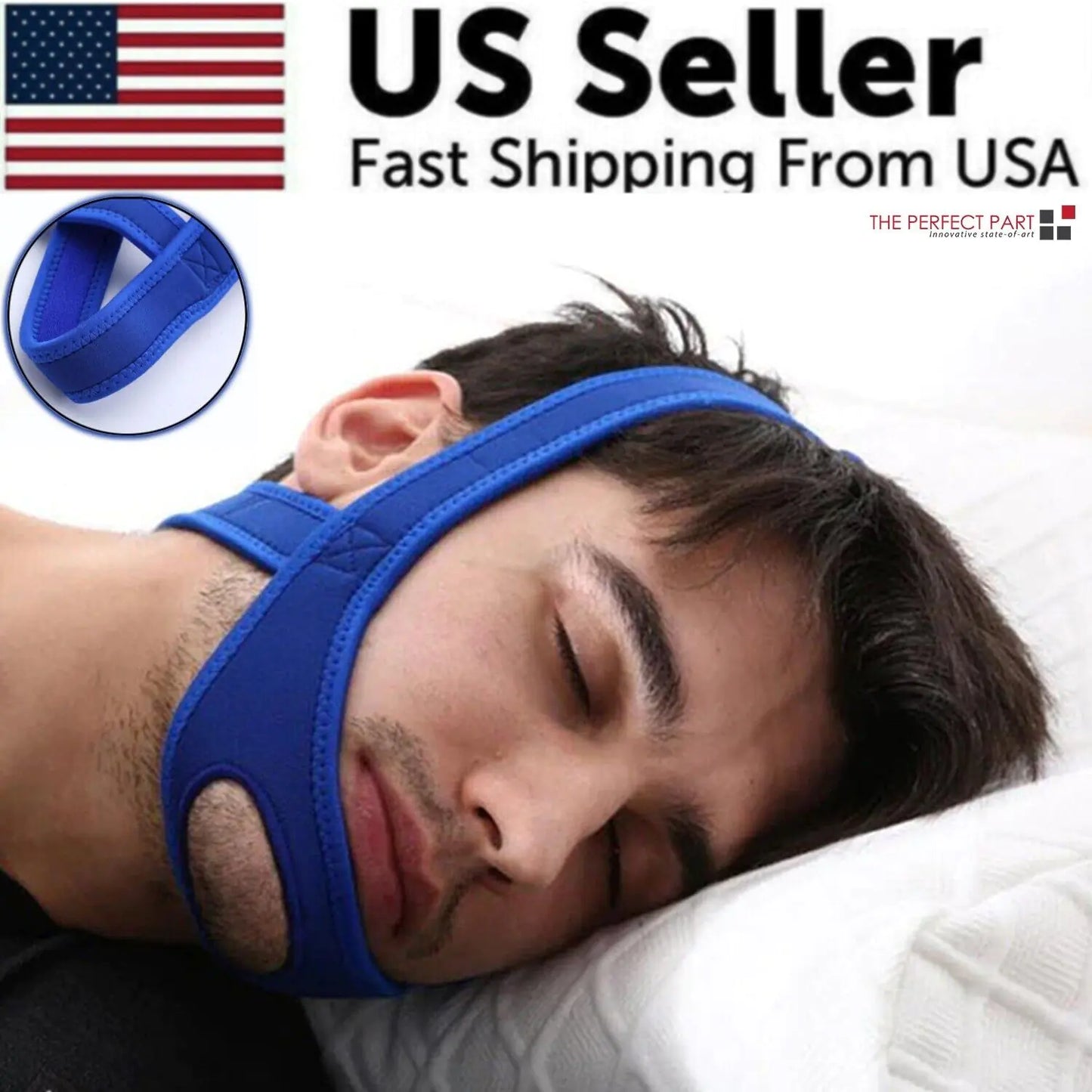 Snore Stop Anti Snoring Chin Strap Sleep Apnea Belt Snoreless Sleep Jaw Solution